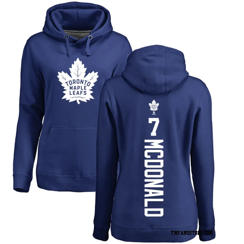 Blue Women's Lanny McDonald Toronto Maple Leafs Backer Pullover Hoodie