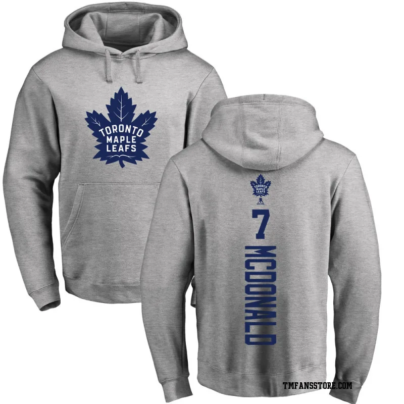 Men's Lanny McDonald Toronto Maple Leafs Ash Backer Pullover Hoodie