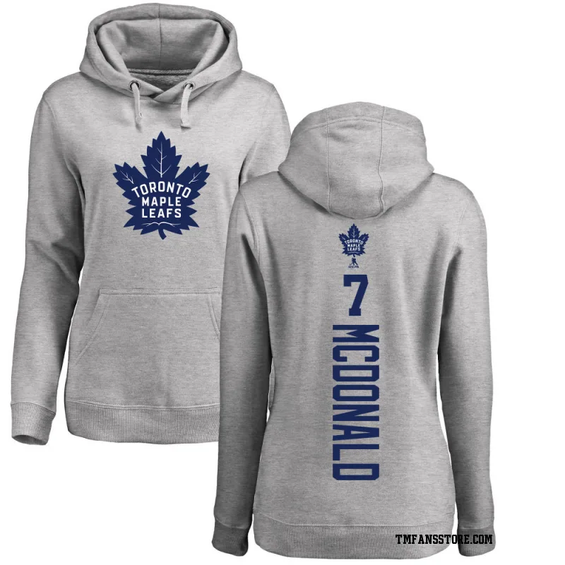 Women's Lanny McDonald Toronto Maple Leafs Ash Backer Pullover Hoodie